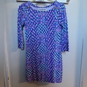Lilly Pulitzer Sophie Mini Dress XS pop up Toe in Boat UPF 50 Pink Blue